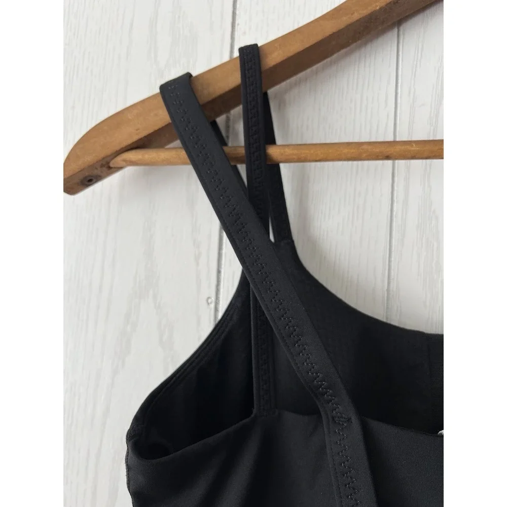 Lululemon Double Strap Black Athletic Tank Top With Built In Shelf Bra ~ Size 6
